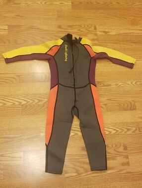 Dark Lightning Kids Long Sleeve Wetsuit - Yellow/Orange